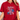 Red t-shirt with text and stars worn by a person, on a plain background