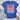 Blue t-shirt with 'All American Girl' design on a wooden surface with shorts and sneakers.