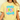Yellow t-shirt with colorful text 'Sprinkle Kindness Everywhere' worn by a person.