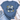 Blue t-shirt with floral design and text on a light background