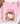 A folded light pink crewneck sweatshirt with a festive Christmas graphic of a white goose wearing a red bow, surrounded by red candles, pink flowers, and holiday ornaments. The sweatshirt is styled on a white marble background with a brown hat and dried flowers.