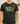 Black t-shirt with 'DAD' printed in a fishing-themed design, worn by a person.