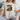 Person wearing a beige t-shirt with a graphic design and text.