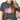 A woman wearing a dark gray heather t-shirt with a graphic of three cute Halloween ghosts in purple checkerboard, white with orange butterflies, and orange with pink spots, paired with blue jeans.