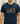 Navy blue t-shirt with 'DAD' printed in camouflage and American flag design.