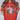 Person wearing a red t-shirt with patriotic graphic design featuring text and symbols.