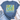 Blue t-shirt with starfish and shell design on a white surface