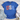 Blue t-shirt with 'USA' design, denim shorts, and white sneakers on a wooden surface